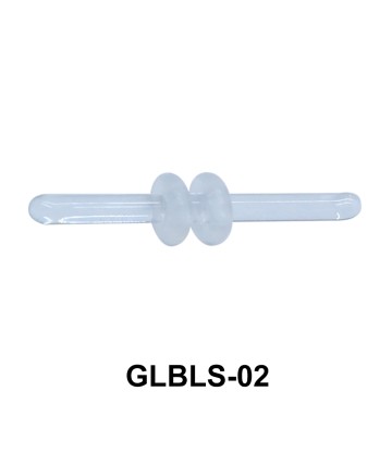 Glass Barbell with Two Trasparent Silicon Ring Outer GLBLS-02